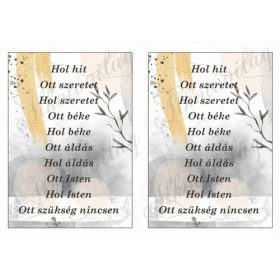 Házi áldás sárgás-szürkés absztrakt háttérrel 2 db