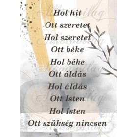 Házi áldás sárgás-szürkés absztrakt háttérrel