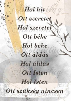 Házi áldás sárgás-szürkés absztrakt háttérrel