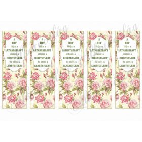 Shabby chic rózsás könyvjelzők idézettel