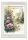 Akvarell stílusú kép keretben rózsaszín rózsákkal, házzal - BIBLIAI IDÉZETTEL - 19,5 x 26,5 cm