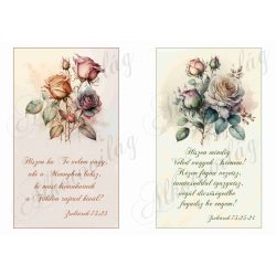   Bibliai idézetek akvarell stílusú festett vintage rózsákkal