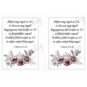   Barnás virágkompozíció bibliai idézettel - Áldjon meg téged az Úr - 2 db