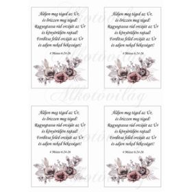   Barnás virágkompozíció bibliai idézettel - Áldjon meg téged az Úr - 4 db