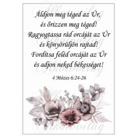   Barnás virágkompozíció bibliai idézettel - Áldjon meg téged az Úr