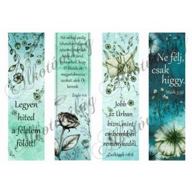   Könyvjelzők BIBLIAI IDÉZETEKKEL zöld alapon - 19,5 x 5,5 cm