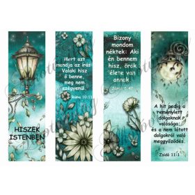   Könyvjelzők BIBLIAI IDÉZETEKKEL zöld alapon 2 - 19,5 x 5,5 cm
