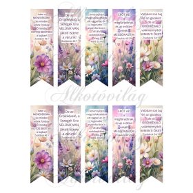 Virágok könyvjelzők bibliai idézetekkel -  12 x 3,5 cm