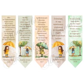   Könyvjelzők kislányokkal, bibliai idézetekkel 17,5 x 5 cm