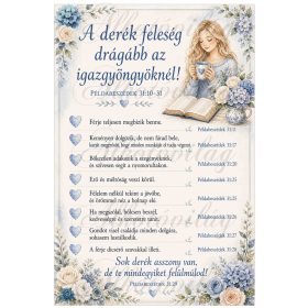   Derék feleség a biblia szerint - 19 x 29 cm - kék árnyalatokban szőke lánnyal