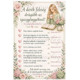   Derék feleség a biblia szerint - 19 x 29 cm - zöld árnyalatokban szőke lánnyal