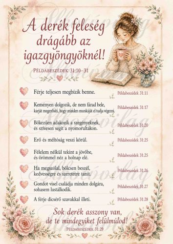 Derék feleség a biblia szerint - barnás árnyalatokban barna hajú lánnyal