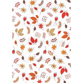 Őszi piros levelek virágokkal