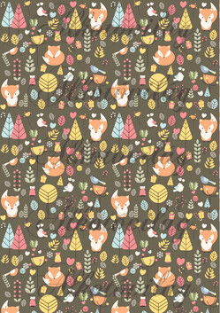 Rókák sötétbarna alapon