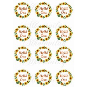 Napraforgós koszorúk - HELLÓ ŐSZ felirattal KICSIBEN