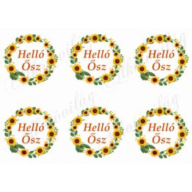 Napraforgós koszorúk - HELLÓ ŐSZ felirattal