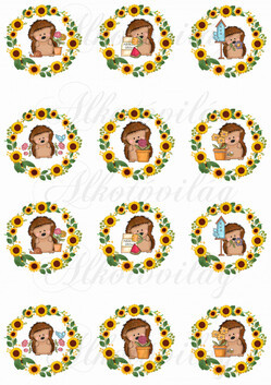 Napraforgós koszorúk sünikkel KICSIBEN