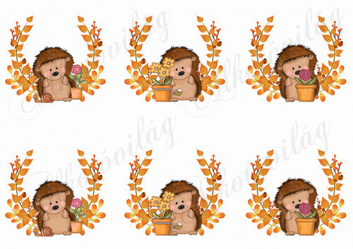 Narancssárga leveles ágak sünikkel