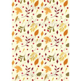 Színes őszi levelek pasztell sárga alapon