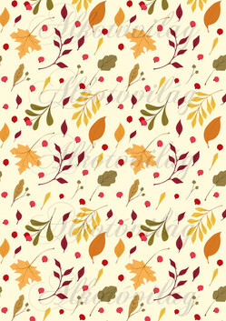 Színes őszi levelek pasztell sárga alapon