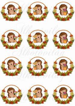 Őszi leveles koszorú sünikkel KICSIBEN