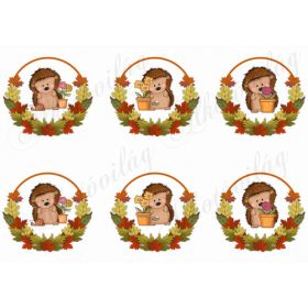 Őszi leveles koszorú sünikkel