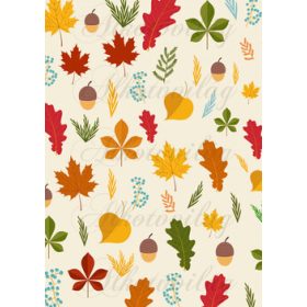 Színes őszi levelek makkokkal