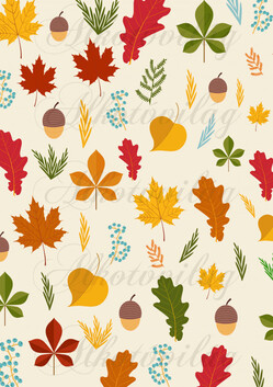 Színes őszi levelek makkokkal