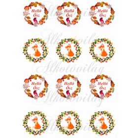 Őszi koszorúk kismadárral, rókával KICSIBEN