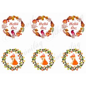 Őszi koszorúk kismadárral, rókával