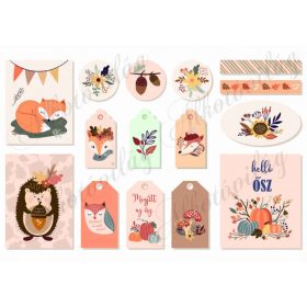 Gyönyörű őszi kártyák rókákkal, sünivel