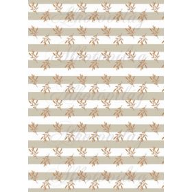 Őszi kollekció - Barna leveles ágak csíkos alapon