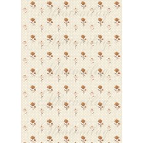 Őszi kollekció - Barna és drapp virágok pöttyös alapon