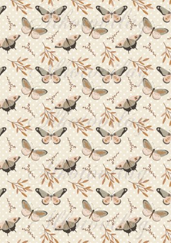 Őszi kollekció - Barnás és szürkés pillangók pöttyös alapon