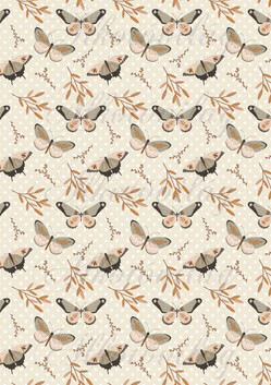 Őszi kollekció - Barnás és szürkés pillangók pöttyös alapon