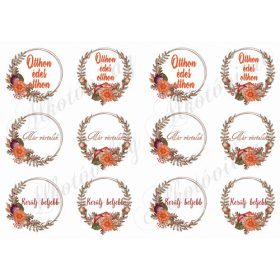   Csodálatos őszi koszorúk virágokkal, gombákkal- OTTHON ÉDES OTTHON feliratokkal