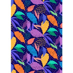 Vidám színes levelek sötétkék alapon