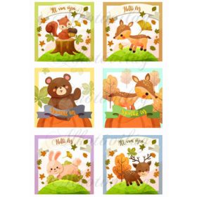 Őszi négyzetek cuki állatkákkal