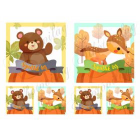 Őszi négyzetek cuki állatkákkal NAGYBAN + miniben 2