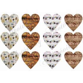 Őszi mintás szívek