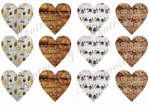 Őszi mintás szívek