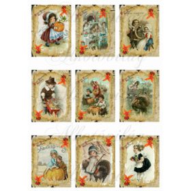 Őszi, hálaadási vintage kártyák