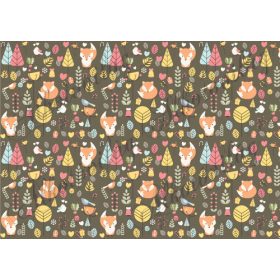 RÓKÁK SÖTÉTBARNA ALAPON- FEKVŐBEN