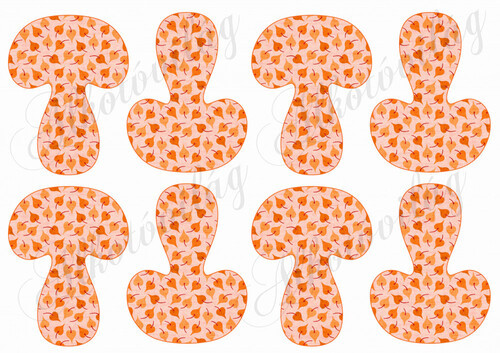 Narancssárga apró őszi levelek - GOMBÁKON