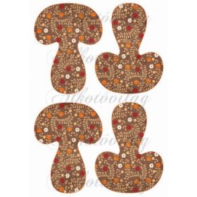 Őszi kert barna alapon- GOMBÁKON NAGYBAN