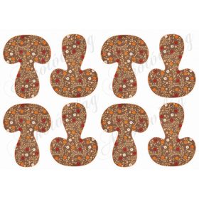 Őszi kert barna alapon- GOMBÁKON