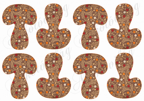 Őszi kert barna alapon- GOMBÁKON