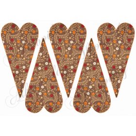 Őszi kert barna alapon- HOSSZÚKÁS SZÍVEKBEN