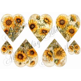 Szívek napraforgókkal