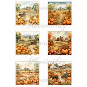 Négyzetek őszi tájképekkel 8 x 8 cm